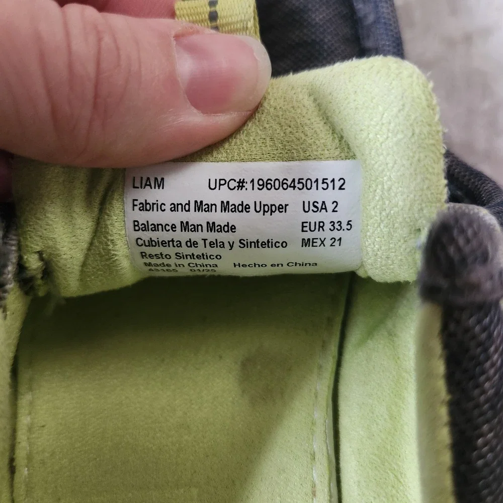 Eddie Bauer Liam Kids Grey Lime Green Fabric Slip On Boat Shoes Loafers Size 2